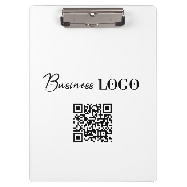 Business Logo Company Promotional QR Code Clipboard (Front)