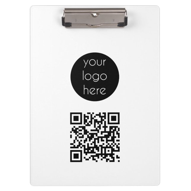 Business Logo Company Promotional QR Code Clipboard (Front)