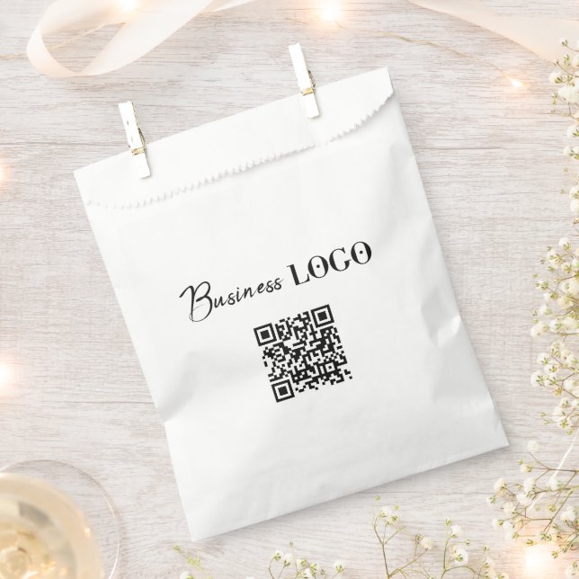 Business Logo Company Promotional QR Code Favor Bag (Clipped)