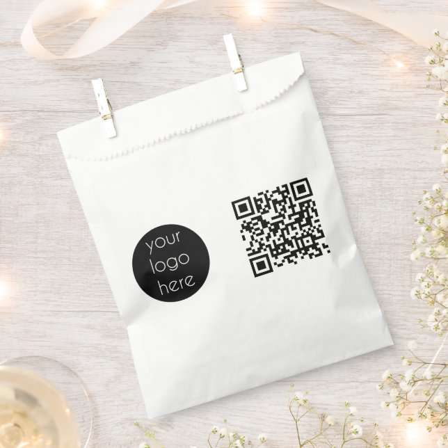 Business Logo Company Promotional QR Code Favor Bag (Clipped)
