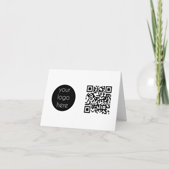 Business Logo Company Promotional QR Code Holiday Card (Front)