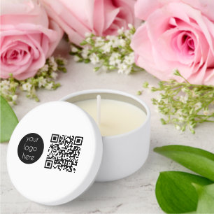 Business Logo Company Promotional QR Code Mini Candle Favors
