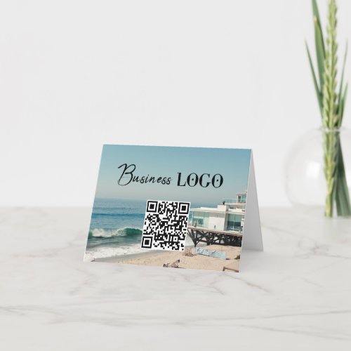 Business Logo Company Promotional QR Code Photo Holiday Card