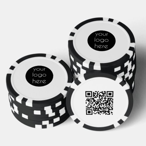 Business Logo Company Promotional QR Code Poker Chips