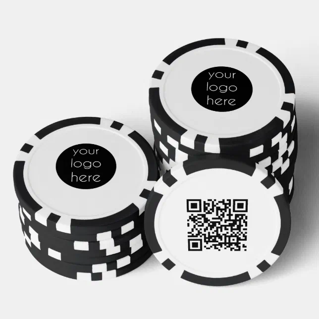 Business Logo Company Promotional QR Code Poker Chips Zazzle