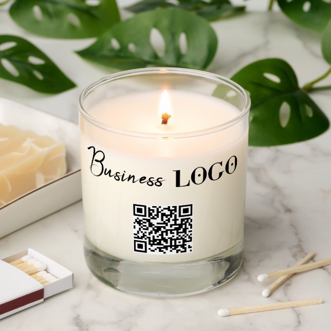 Business Logo Company Promotional QR Code Scented Candle (Lit)