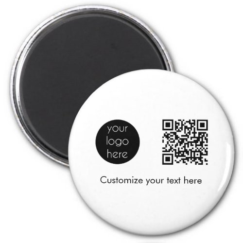 Business Logo Company Promotional QR Code Text Magnet