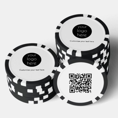 Business Logo Company Promotional QR Code Text Poker Chips