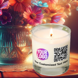 Business Logo Company Promotional QR Code Text Scented Candle