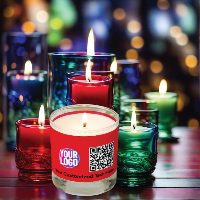 Business Logo Company Promotional QR Code Text Scented Candle (Creator Uploaded)
