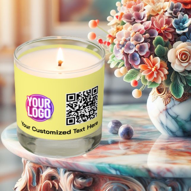 Business Logo Company Promotional QR Code Text Scented Candle (Creator Uploaded)