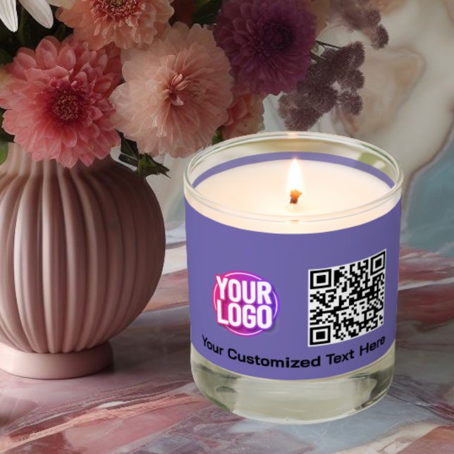 Business Logo Company Promotional QR Code Text Scented Candle (Creator Uploaded)