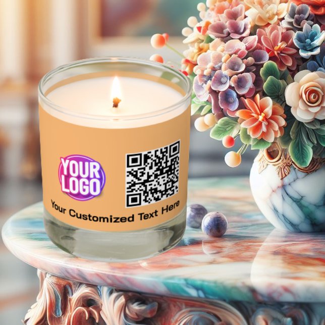 Business Logo Company Promotional QR Code Text Scented Candle (Creator Uploaded)