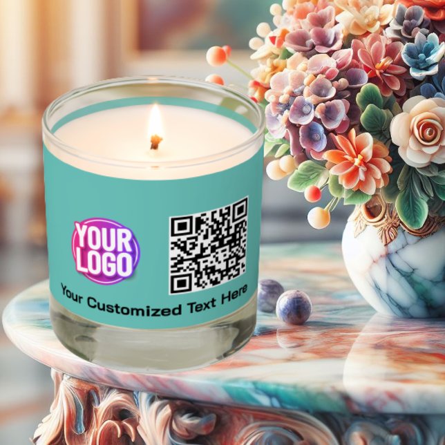 Business Logo Company Promotional QR Code Text Scented Candle (Creator Uploaded)