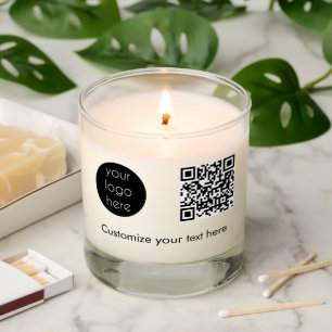 Business Logo Company Promotional QR Code Text Scented Candle