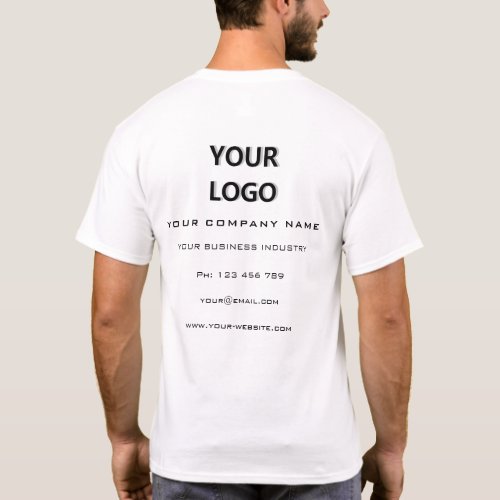Business Logo Company Promotions Professional Your T_Shirt