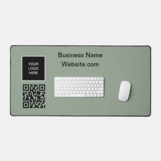 Business logo Company Sage Green QR Code Desk Mat
