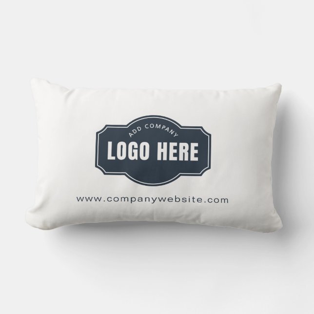 Business Logo Company Showroom Decor Custom Lumbar Pillow (Front)