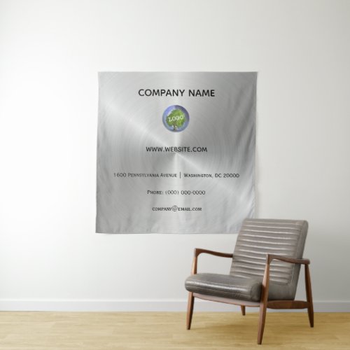 Business Logo Company Silver Backdrop