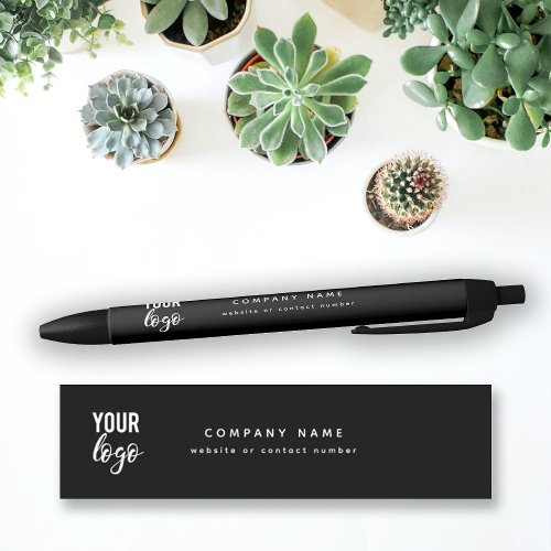 Business Logo Company Text Contact Details Black Black Ink Pen