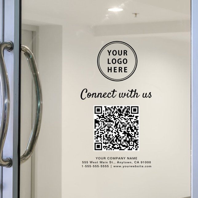 Business Logo Connect With Us Create Your QR Code  Window Cling (Business Logo Connect With Us Create Your QR Code Window Cling)