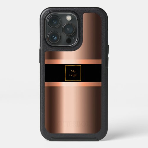 Business logo copper bronze metallic black brand iPhone 13 pro case