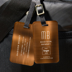 Business Logo Copper Professional Travel Luggage Tag