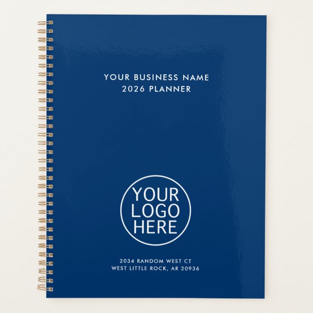 Business Logo Corporate 2026 Blue Employees Planner (Front)