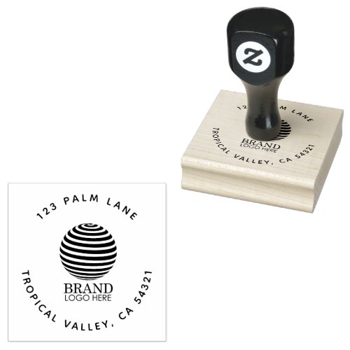 Business Logo Corporate Address Rubber Stamp