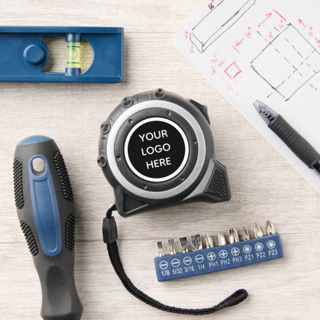 Business Logo Corporate Black Handyman Carpenter  Tape Measure (Workshop)