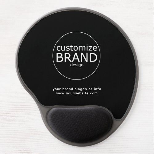 Business Logo Corporate Black  White Minimalist  Gel Mouse Pad