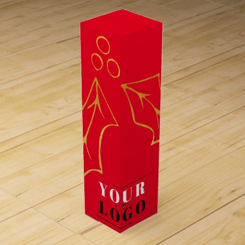 Business Logo Corporate Christmas Red Wine Box