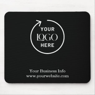 Business Logo Corporate Company Branded Black Mouse Pad