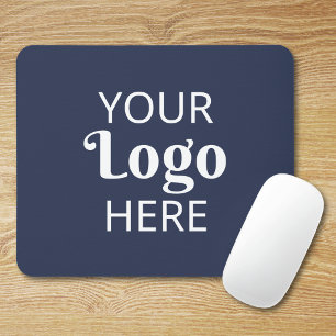 Business Logo Corporate Company Branded Blue Mouse Pad