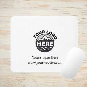 Business Logo Corporate Company Branded White Mouse Pad