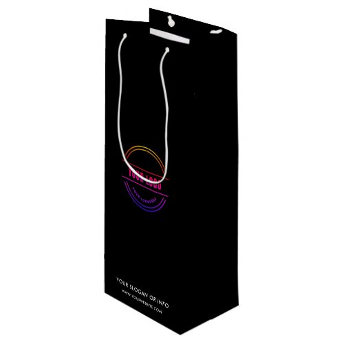 Business Logo  Corporate Company Minimalist Wine  Wine Gift Bag