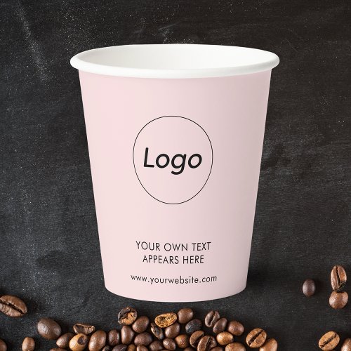 Business Logo Corporate Company simple Pink Paper Cups