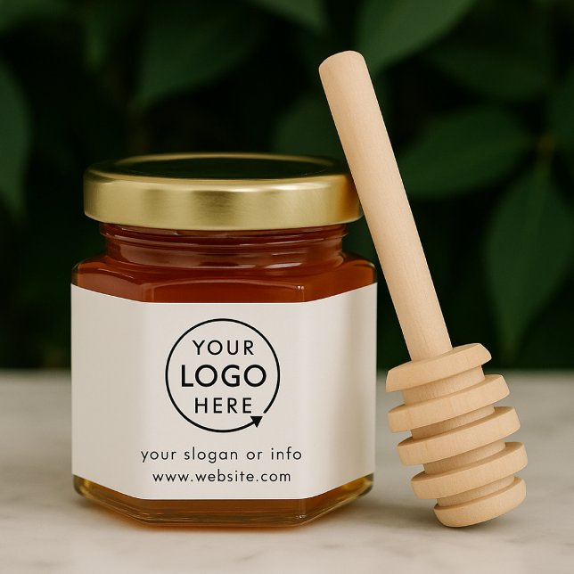Business Logo Corporate Event Honey Jar Favors (Minimalist company branded honey jar favors for small business gifting & brand promotion.)