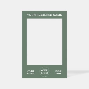 Business Logo Corporate Event Photo Booth Green Selfie Frame