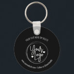 Business Logo Corporate Minimalist Black and White Keychain<br><div class="desc">Business Logo Corporate Minimalist Professional Black and White keychain</div>