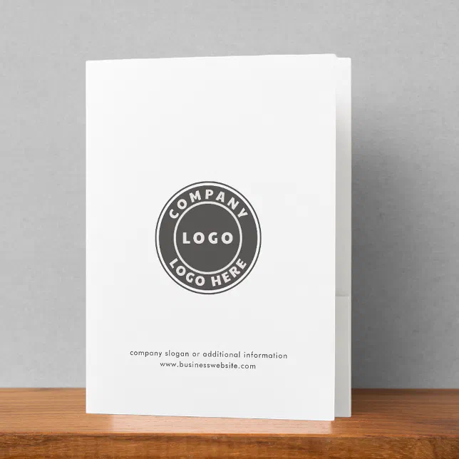Business Logo Corporate Minimalist Custom Pocket Folder | Zazzle