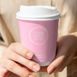 Business Logo Corporate Modern Pink Professional Paper Cups at Zazzle