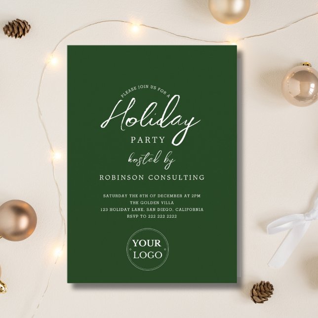 Business Logo Corporate Office Christmas Party Invitation (Creator Uploaded)