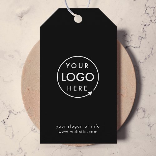 Business Logo  Corporate Professional Black Gift Tags
