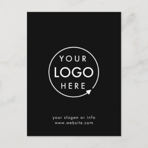 Business Logo Corporate Professional Black Postcard