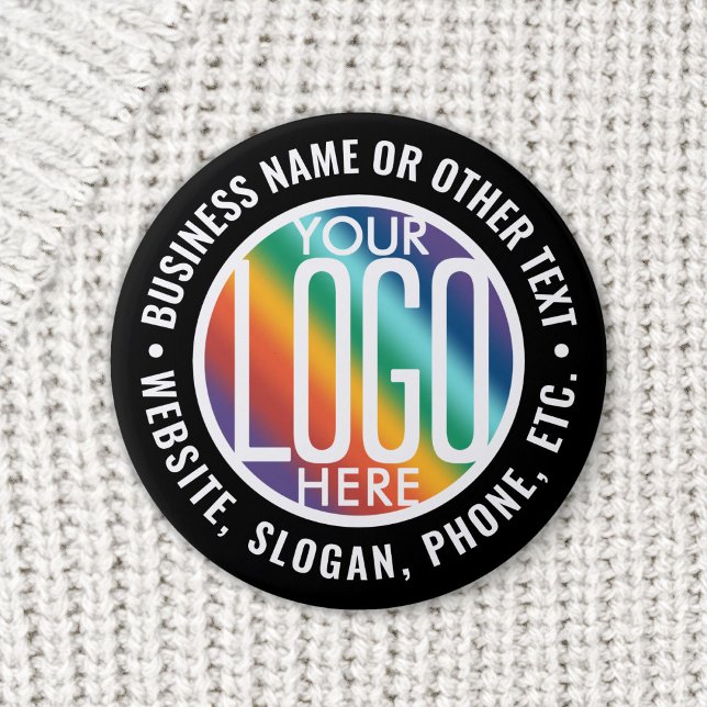 Business Logo Corporate Promotional Modern Black Button (Creator Uploaded)