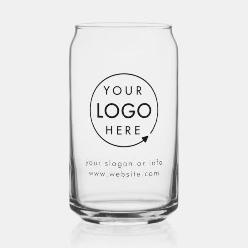 Business Logo Corporate Promotional Modern Minimal Can Glass