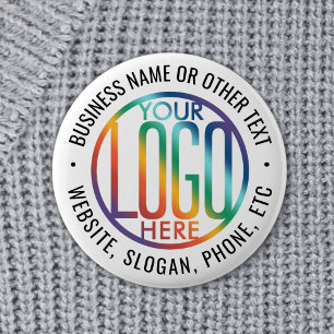 Business Logo Corporate Promotional Modern White Button