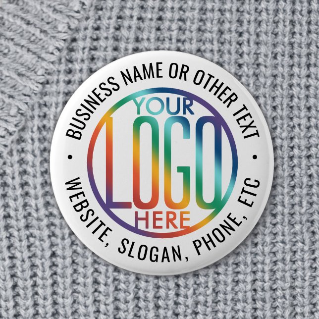 Business Logo Corporate Promotional Modern White Button (Creator Uploaded)