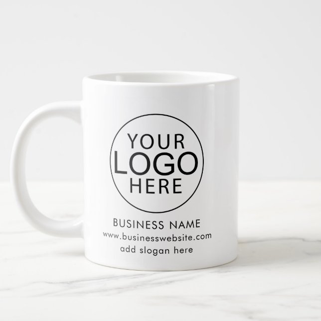 Business Logo Corporate Promotional Swag Custom Giant Coffee Mug (Left)